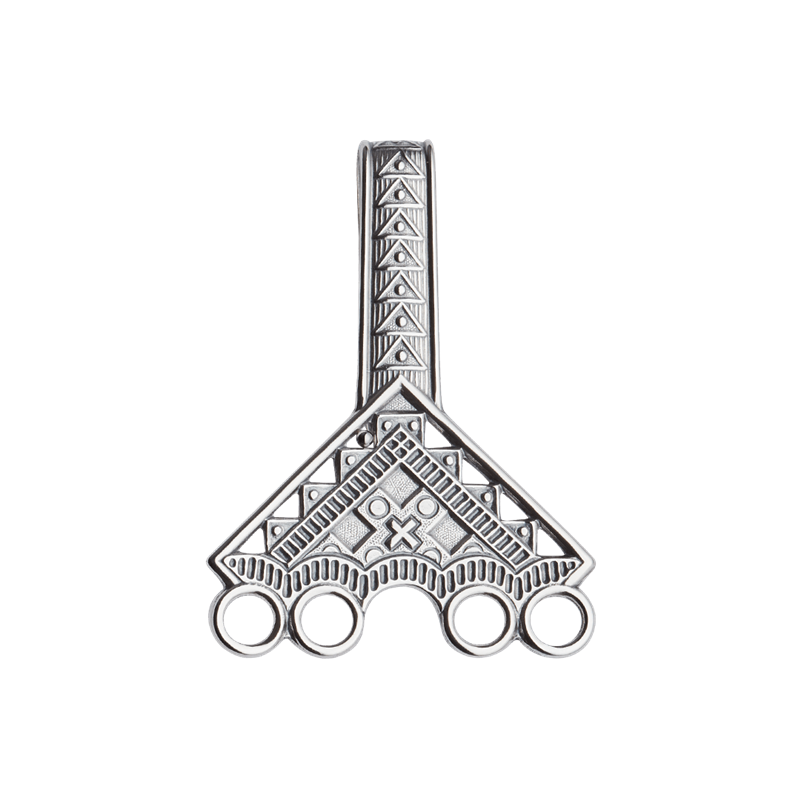 Veskekrok sølv, oksidert