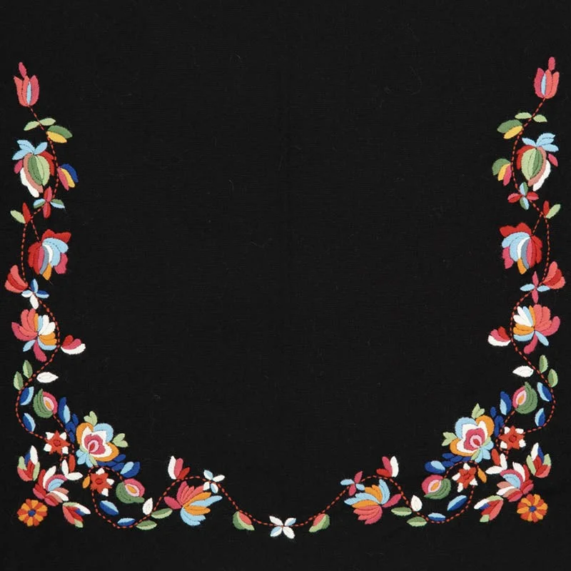Materialpakke brodert sjal og forkle Vest-Agderbunad