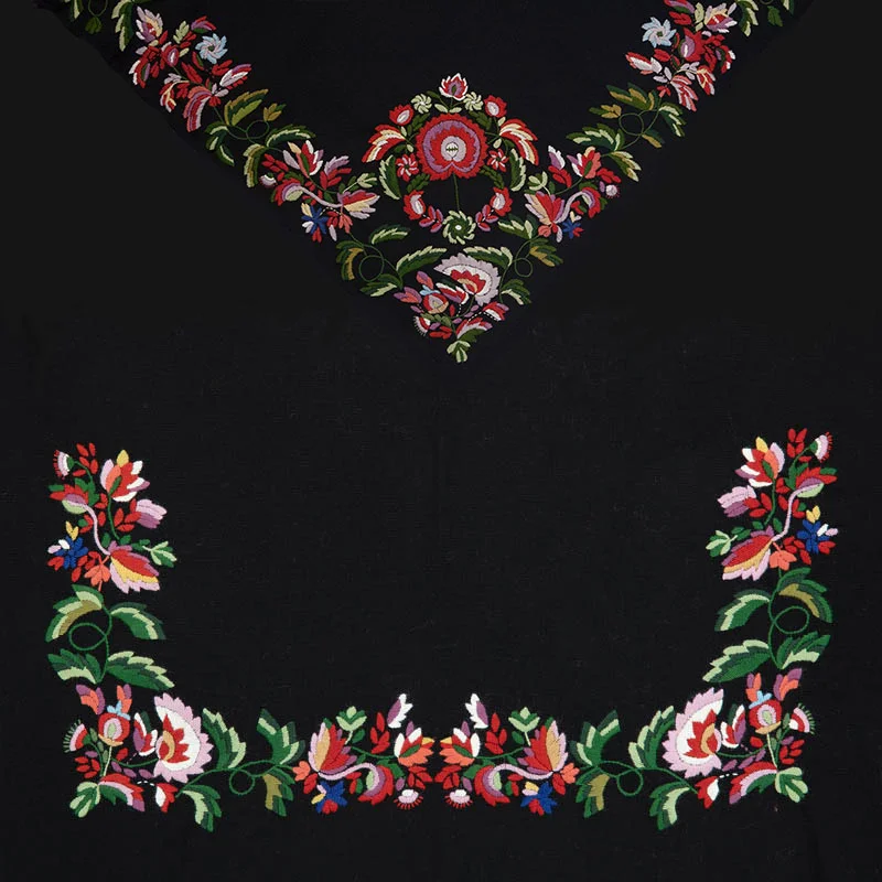 Materialpakke brodert sjal og forkle Vest-Agderbunad