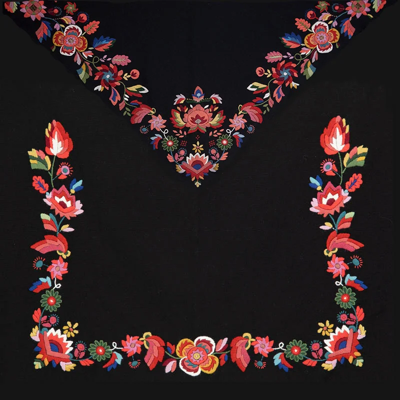 Materialpakke brodert sjal og forkle Vest-Agderbunad