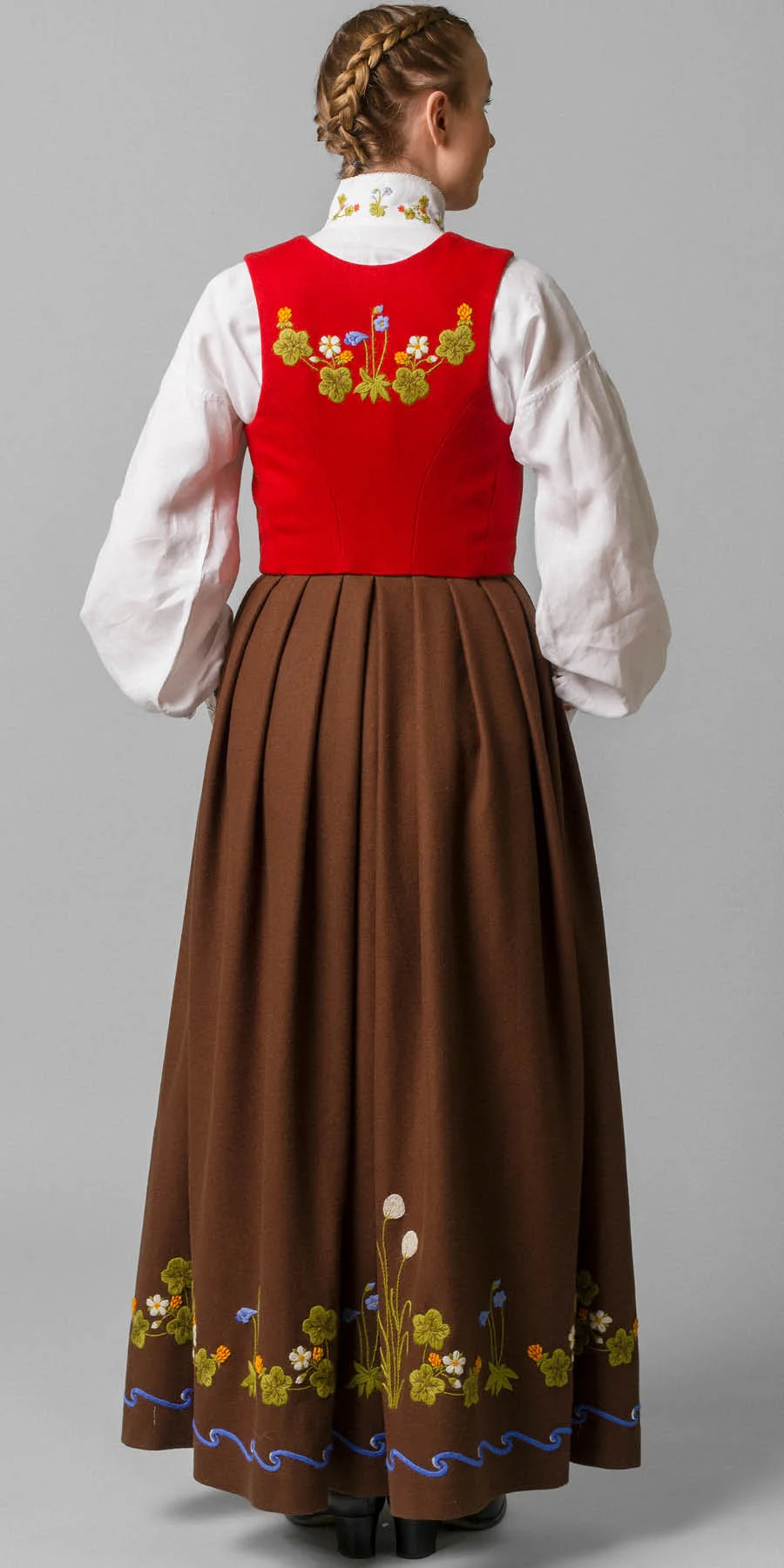 Senja festdrakt rød vest
