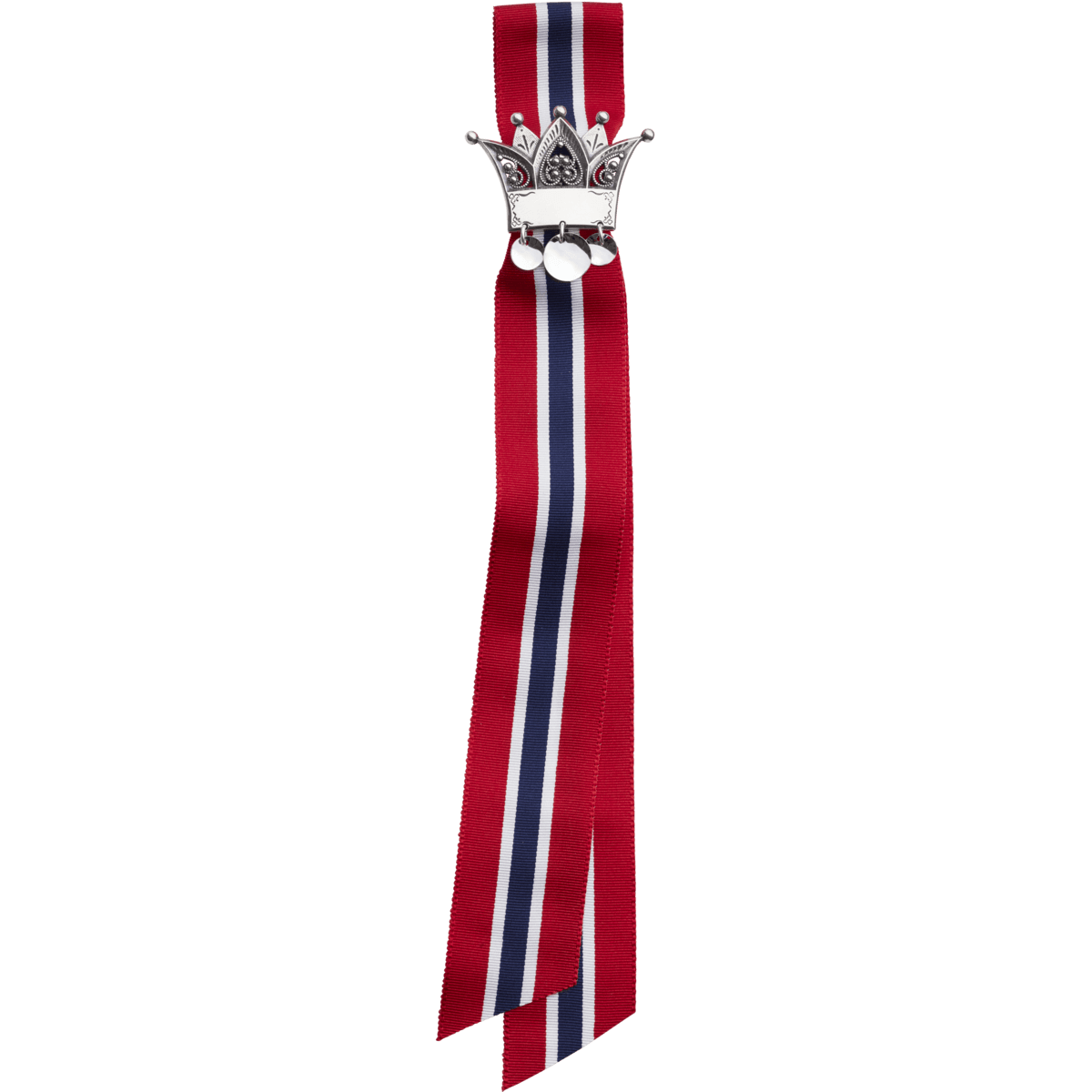 17.mai-sløyfepin 2i1 med graveringsfelt, oksidert