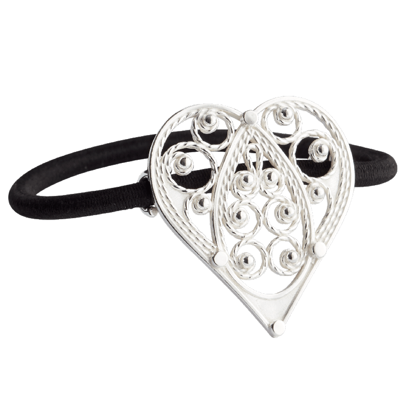Hårstrikk - Hjartefiligran, kvit