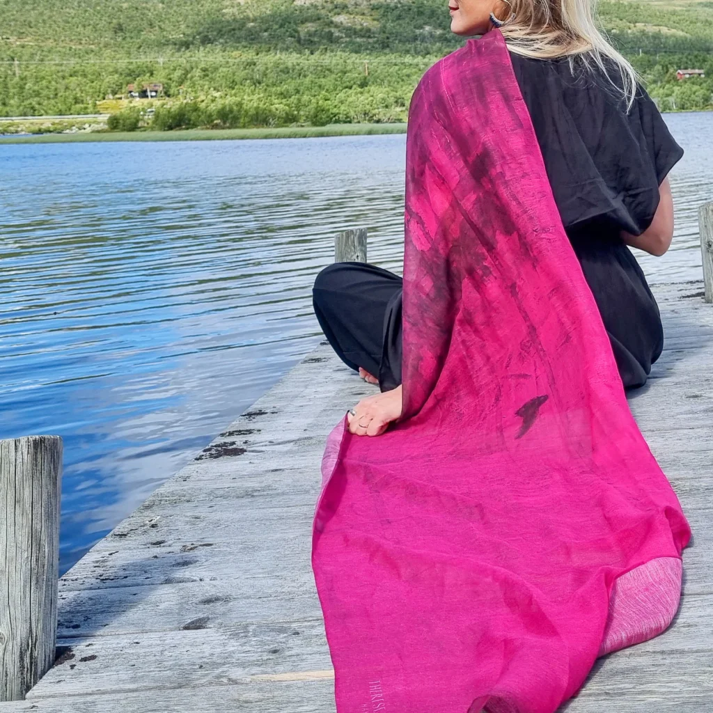 Skjerf Magenta i lin/modal/silke - Bilde 2