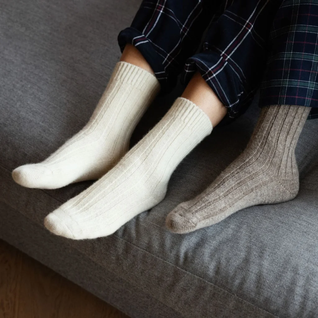 Oims Merino Wool Sock - Natural White - Bilde 4