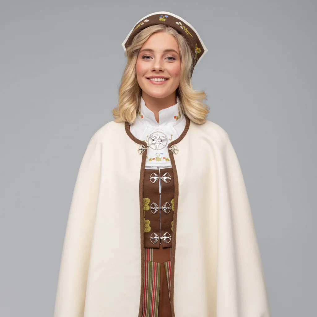 Komplett materialpakke brodert, til Senja festdrakt for kvinner - Bilde 1