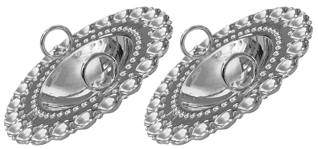 Borer 40 mm med grøn stein til skinnlist, oksidert/kvit