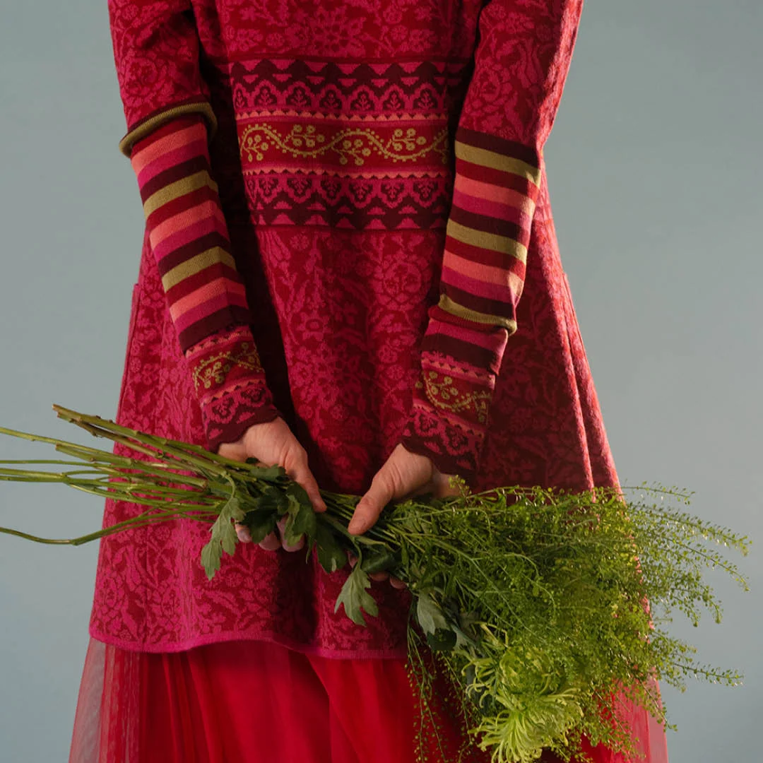 Silkevei cardigan rød