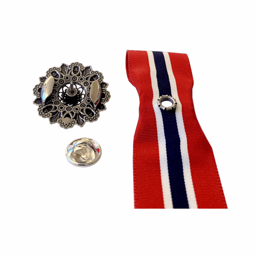 17.mai-sløyfepin 2i1, gamalforgylt - Bilde 4